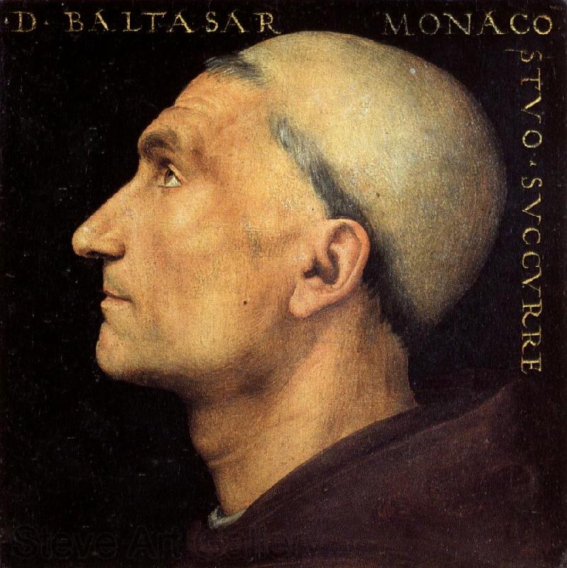 PERUGINO, Pietro Portrait of Baldassare Vallombrosano Germany oil painting art